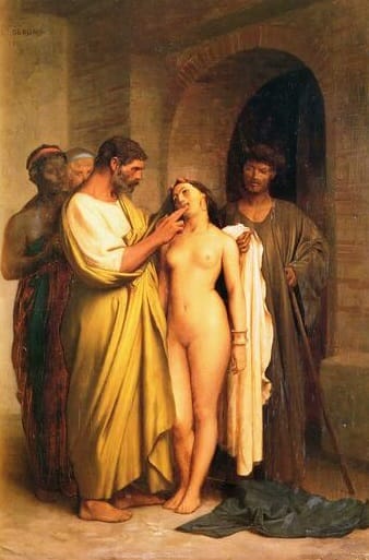 La pintura muestra la esclavitud BDSM en el arte